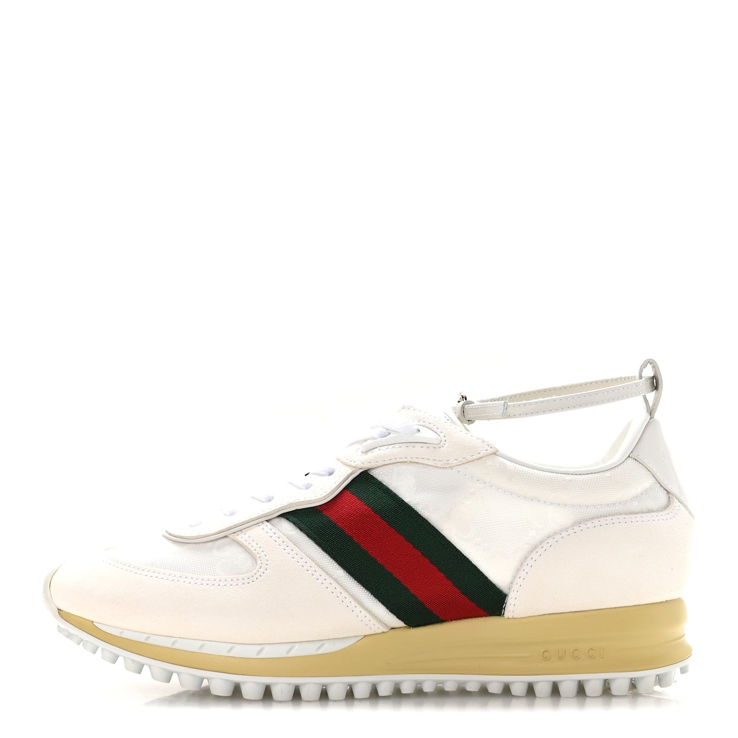 GG Suede Monogram Web Re-Motion Sneakers 37.5 White