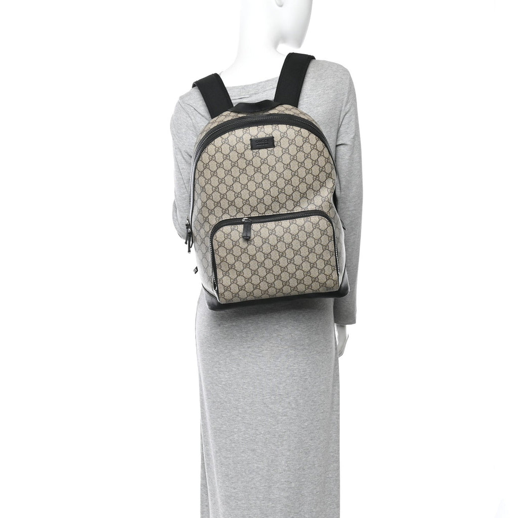 GG Supreme Monogram Medium Backpack Black