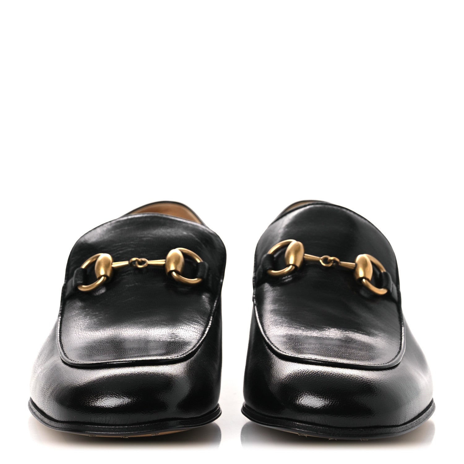 Goatskin Womens Horsebit Mid-Heel Loafers 36 Black