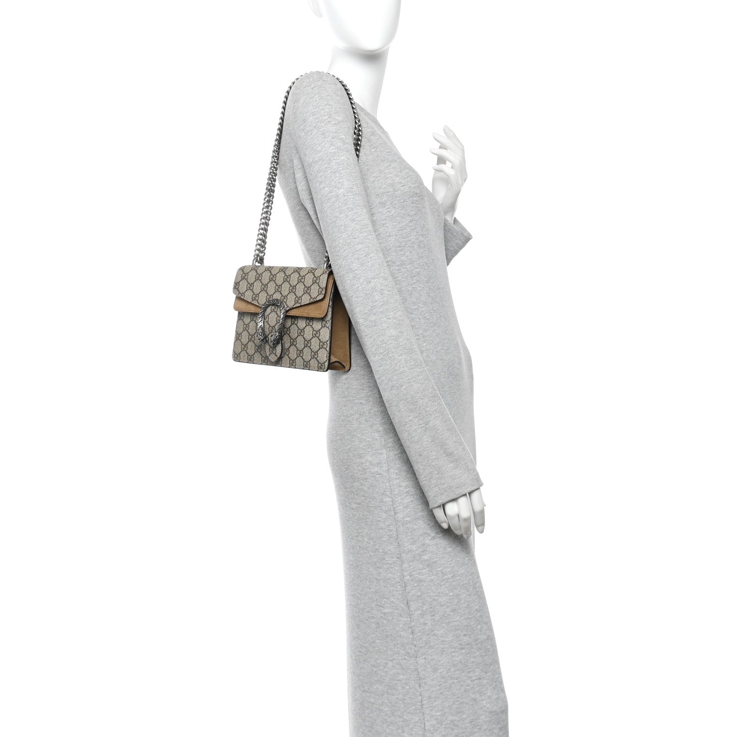 GG Supreme Monogram Mini Dionysus Shoulder Bag Taupe