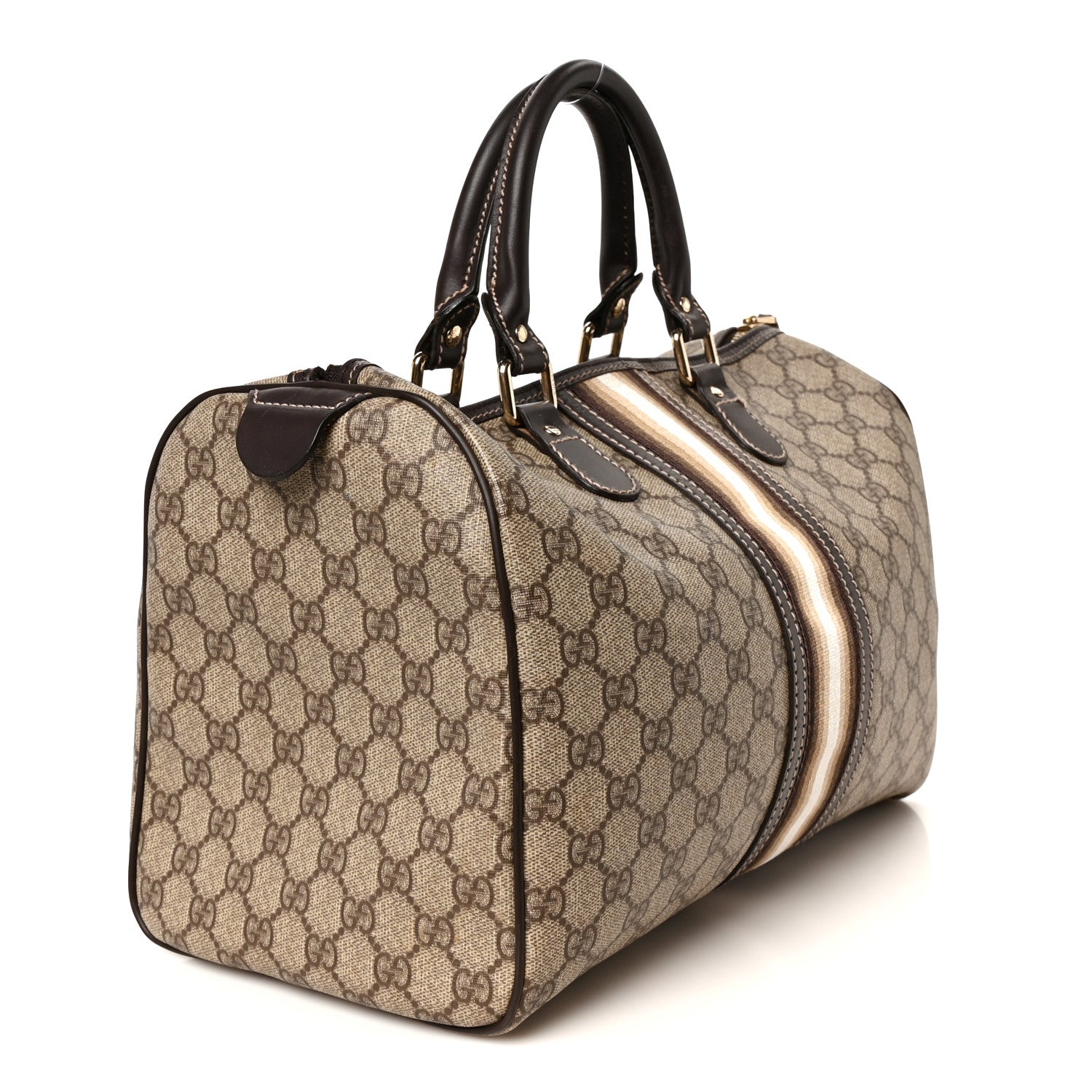 GG Plus Monogram Web Medium Joy Boston Dark Brown