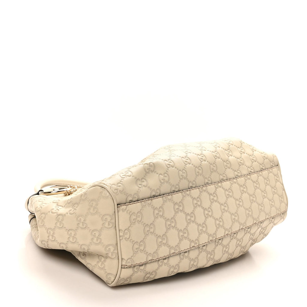 Guccissima Medium Sukey Tote Mystic White