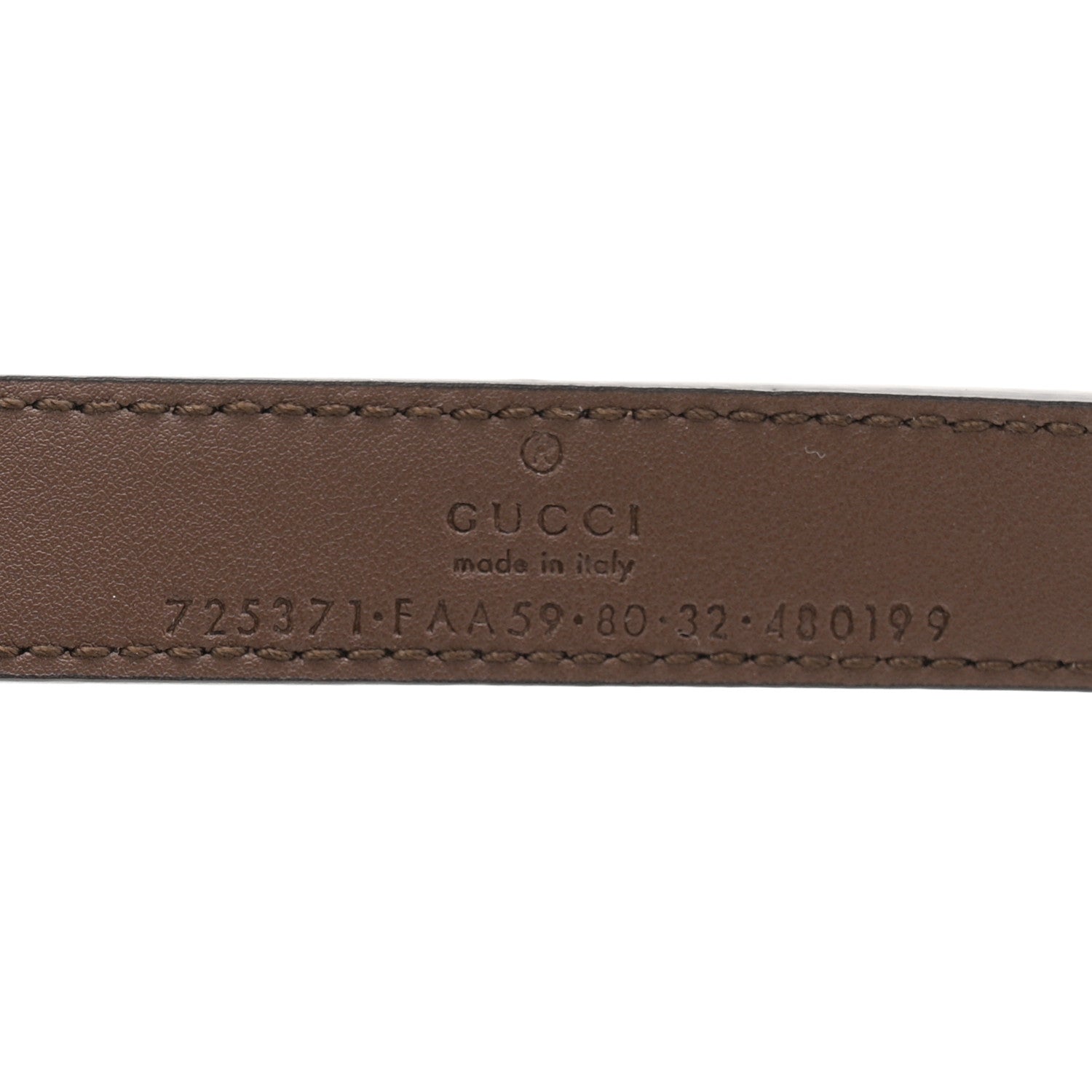 GG Supreme Monogram Calfskin Strawberry Buckle Thin Belt 80 32 Beige Ebony New Acero
