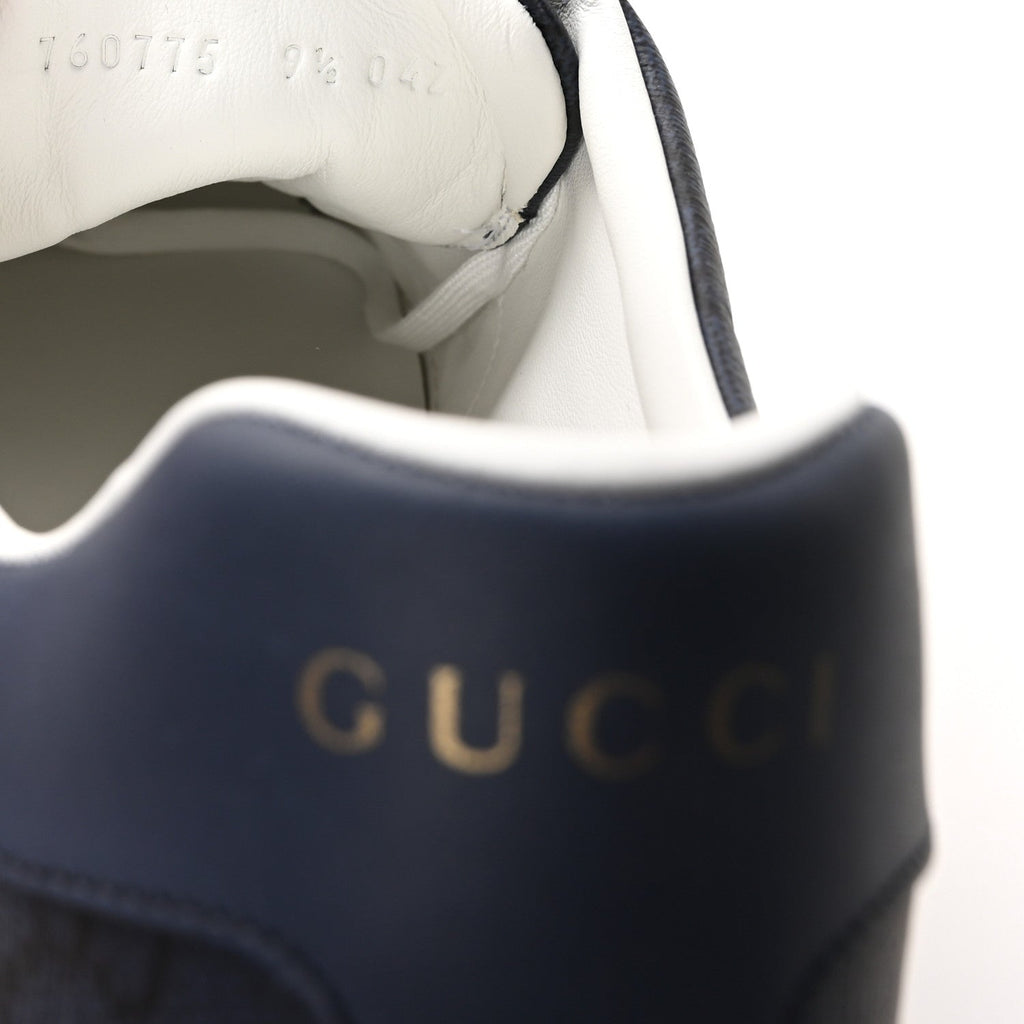 GG Supreme Monogram Web Mens New Ace Sneakers 9.5 Dark Blue