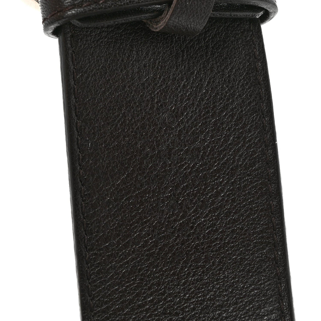 Moon Calfskin Nickel Double G 40mm Belt 85 34 Dark Cocoa