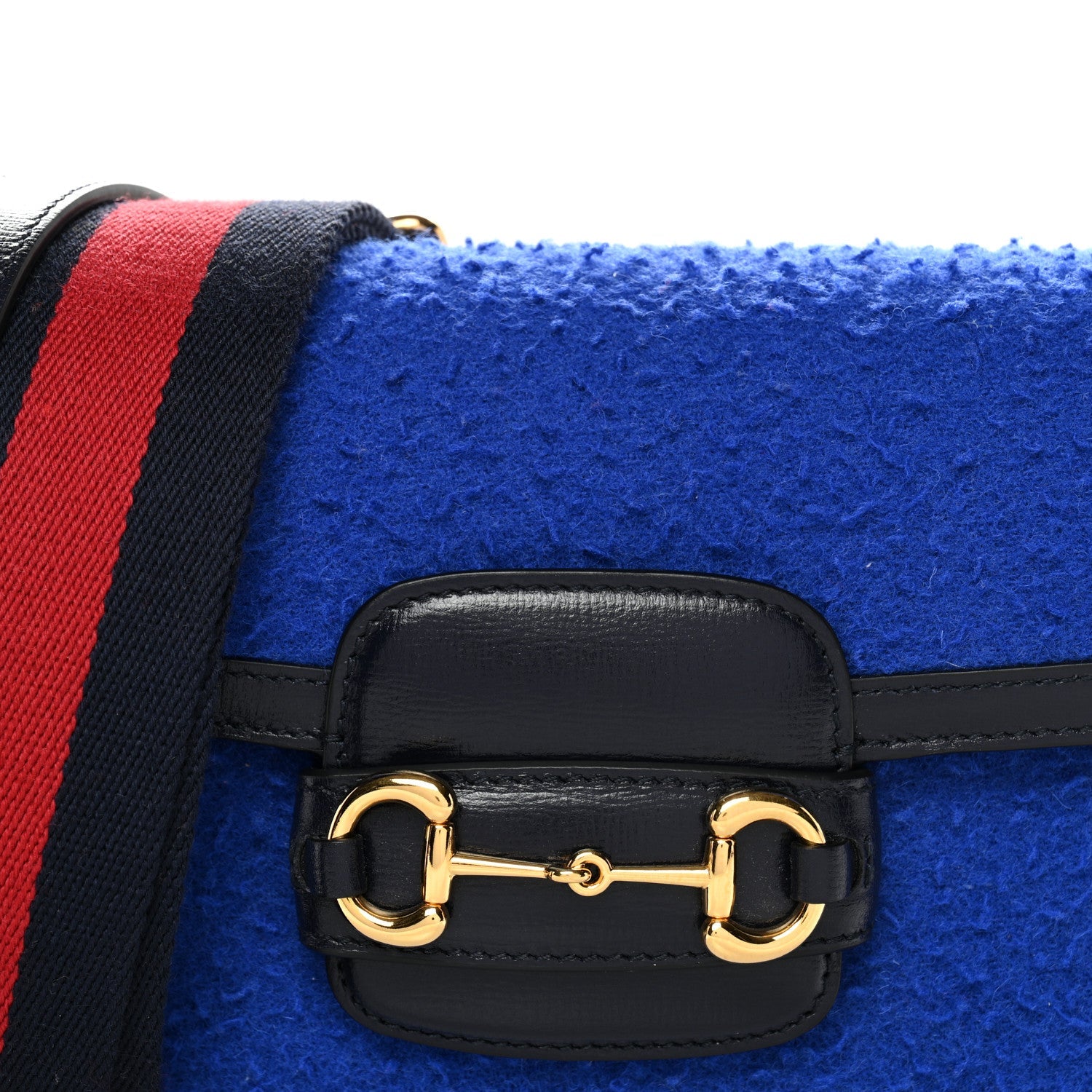 Casy Wool Azalea Calfskin Mini Horsebit 1955 Shoulder Bag Blue China