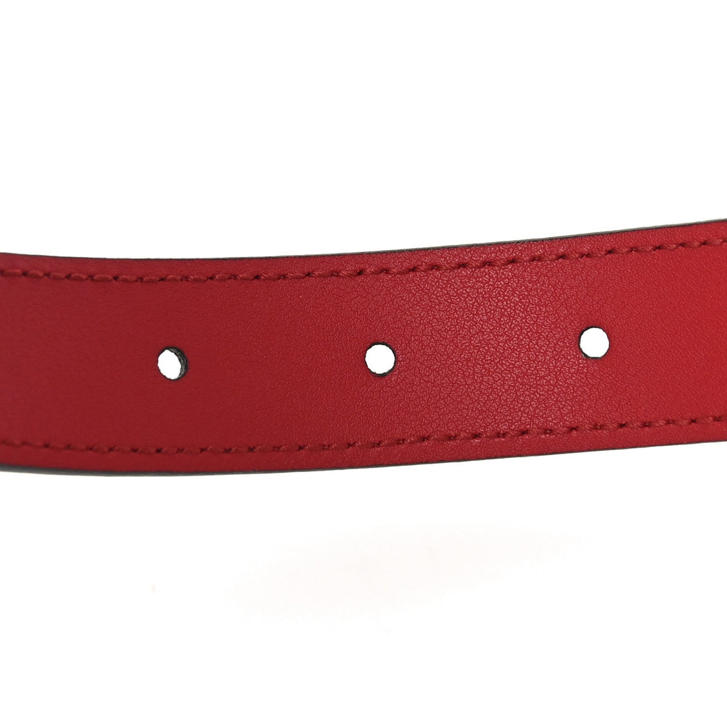 Moon Calfskin Torchon Double G 25mm Belt 75 30 Hibiscus Red