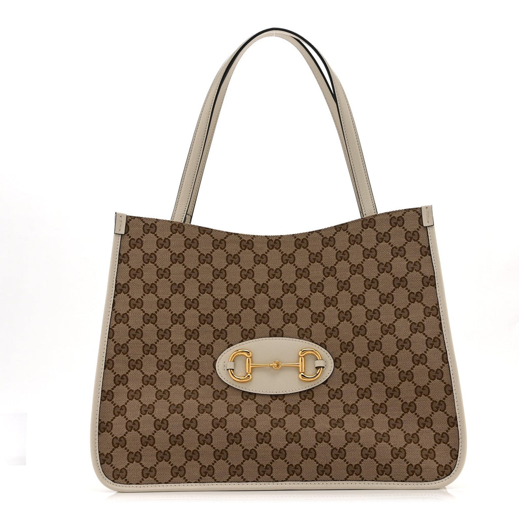 Monogram New Sakai Calfskin Lux Horsebit 1955 Tote Beige Ebony Mystic White