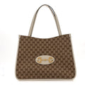 Monogram New Sakai Calfskin Lux Horsebit 1955 Tote Beige Ebony Mystic White