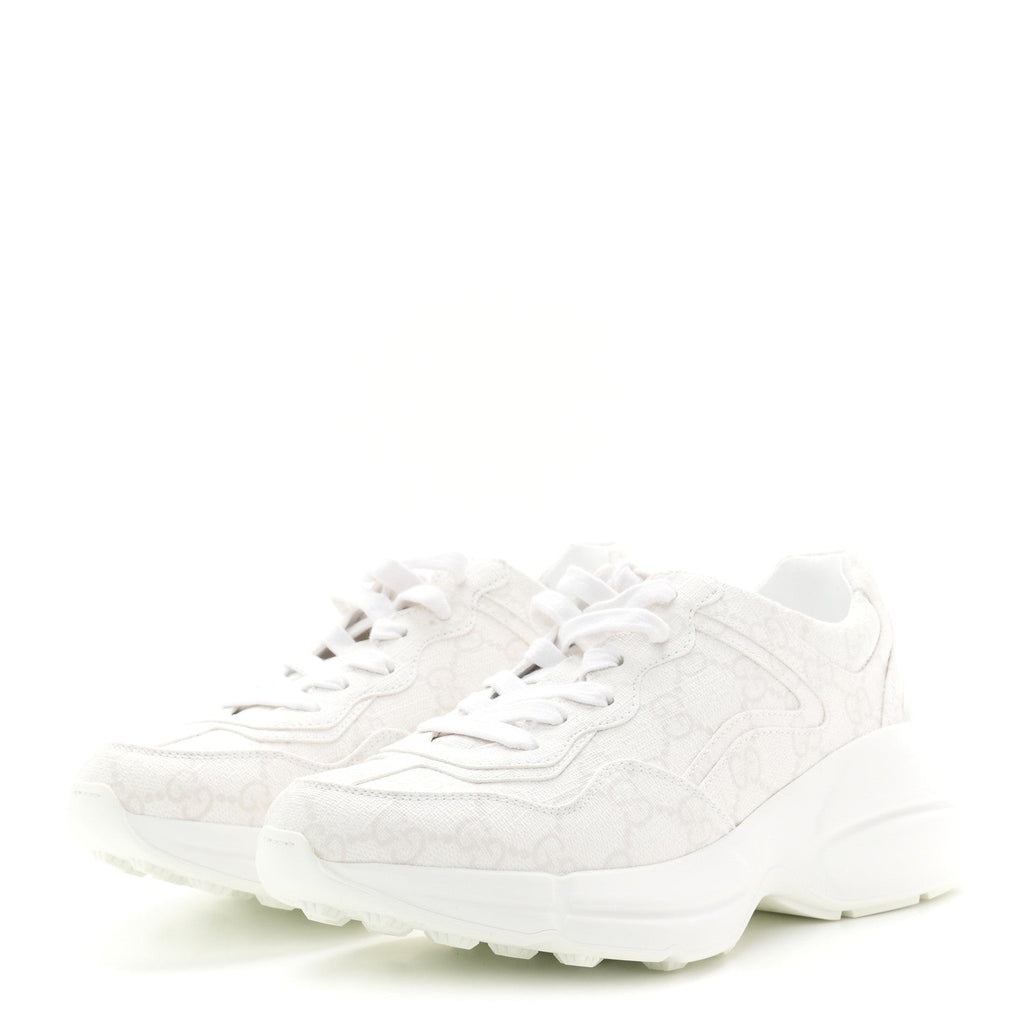 GG Supreme Monogram Womens Rhyton Sneakers 35 White