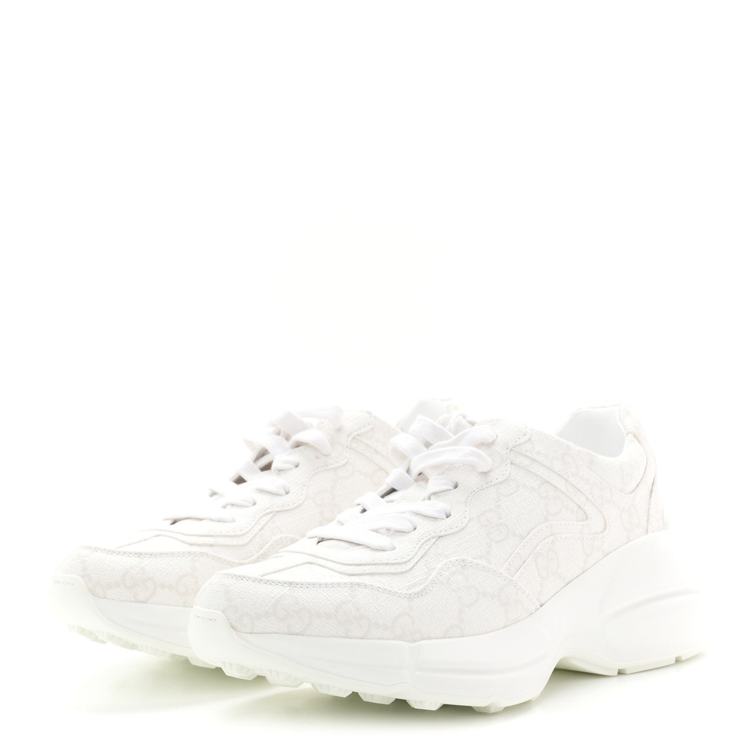 GG Supreme Monogram Womens Rhyton Sneakers 35 White
