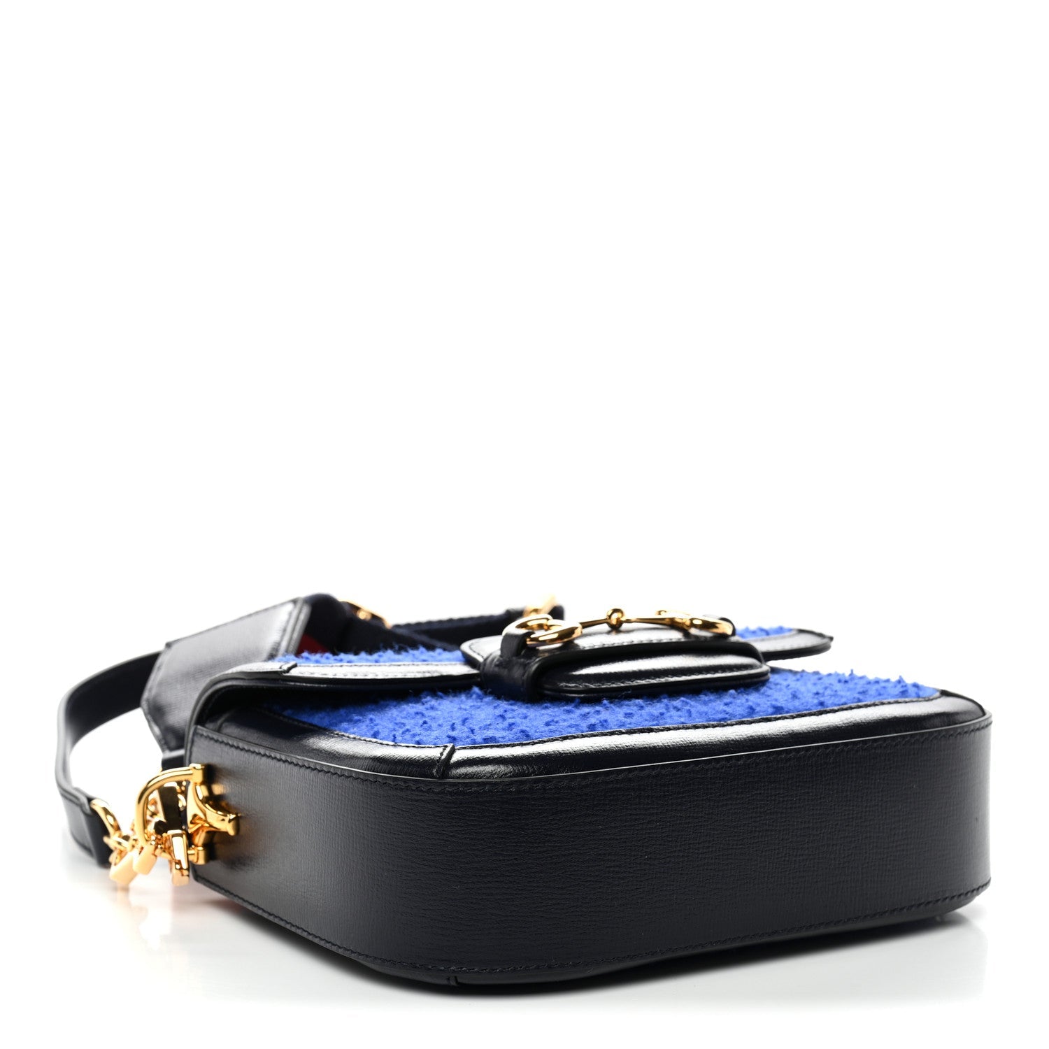 Casy Wool Azalea Calfskin Mini Horsebit 1955 Shoulder Bag Blue China
