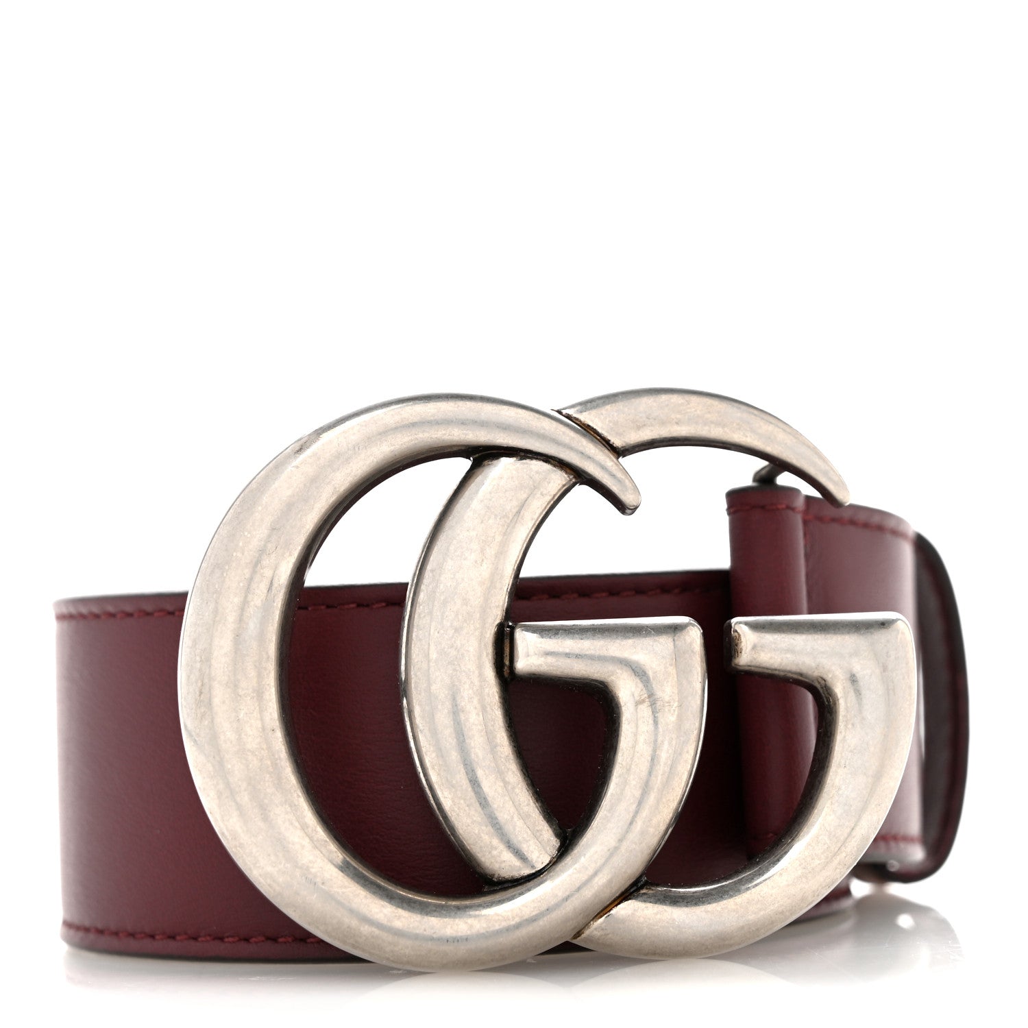 Moon Calfskin Nickel Double G 40mm Belt 75 30 Strong Red