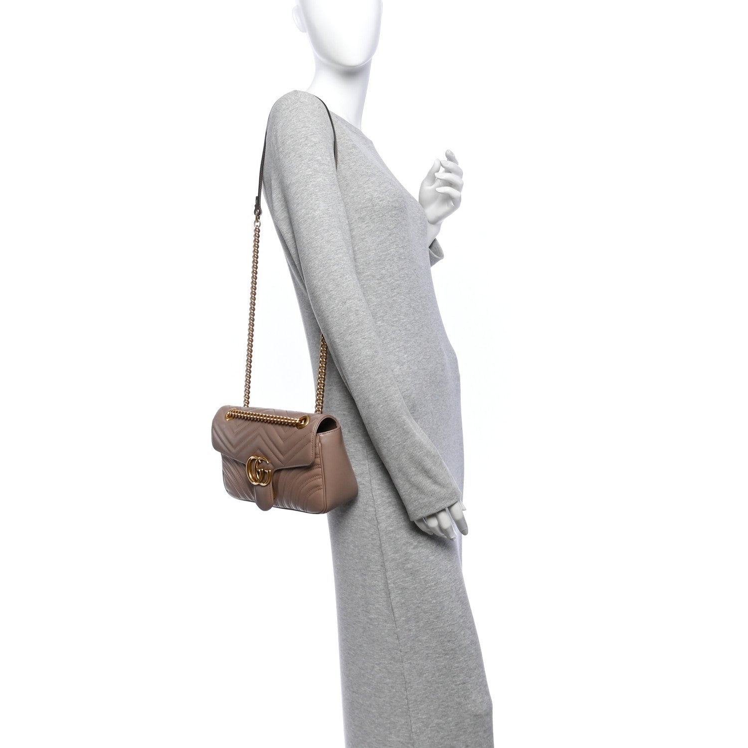 Calfskin Matelasse Small GG Marmont Shoulder Bag Porcelain Rose