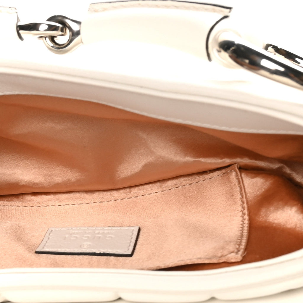 Nappa Vertical Matelasse Small Maxi Horsebit Chain Shoulder Bag Great White
