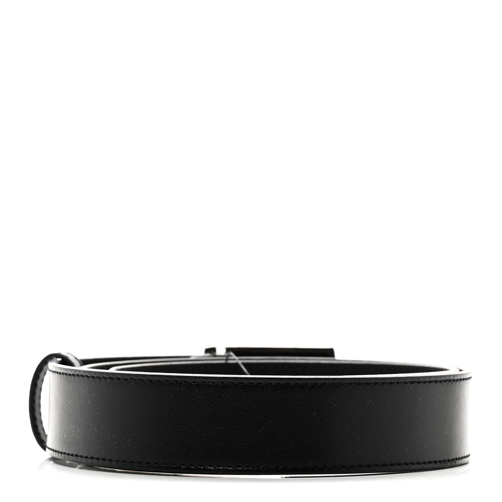 Plutone Calfskin Plaque GG 30mm Belt 80 32 Black