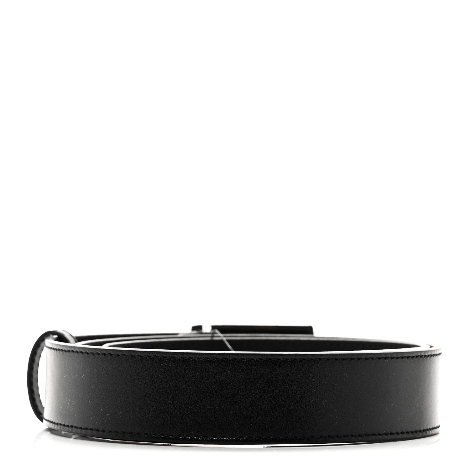 Plutone Calfskin Plaque GG 30mm Belt 80 32 Black