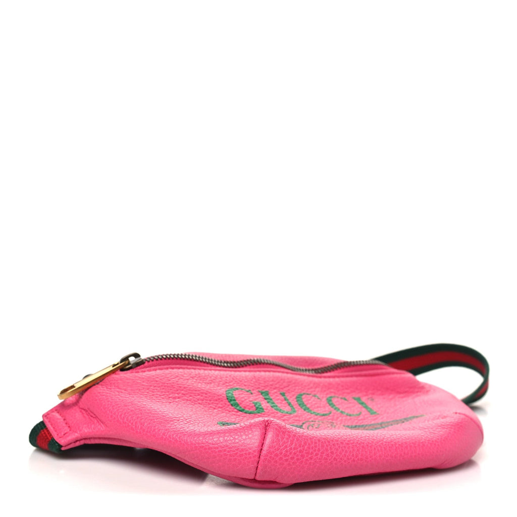 Grained Calfskin Small Logo Belt Bag Box Pink Green