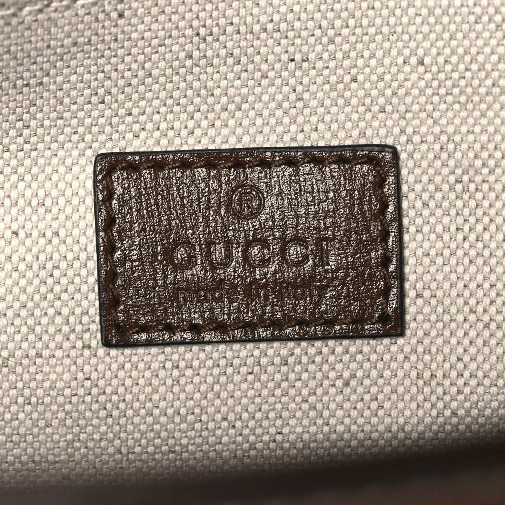 GG Supreme Monogram Azalea Calfskin Web Medium Horsebit 1955 Shoulder Bag Beige Ebony Brown Sugar