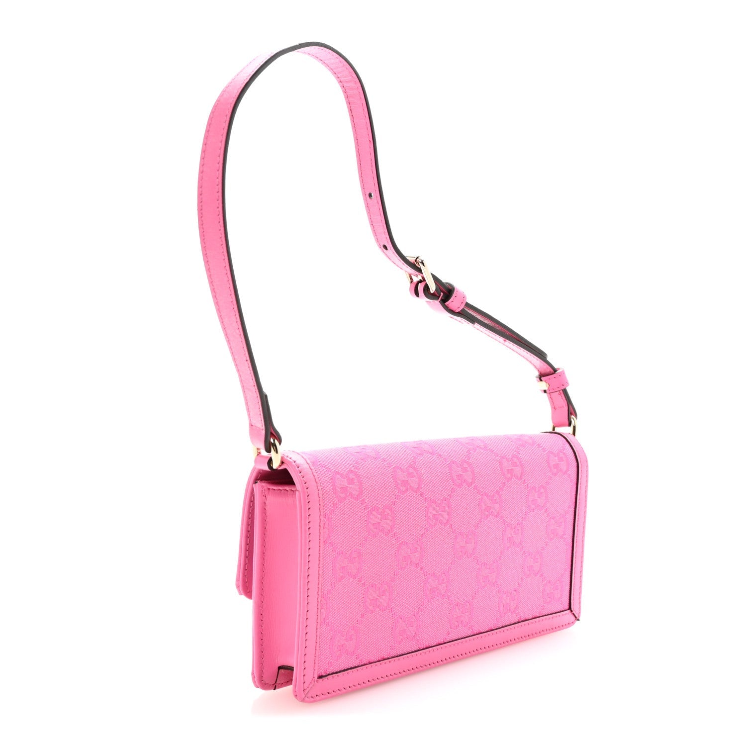 GG Monogram Scratch Lux Calfskin Mini Luce Shoulder Bag Rose Dark Blossom