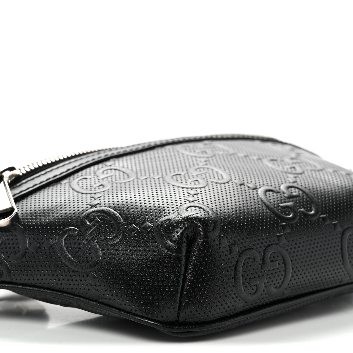 Calfskin GG Tennis Embossed Belt Bag Black