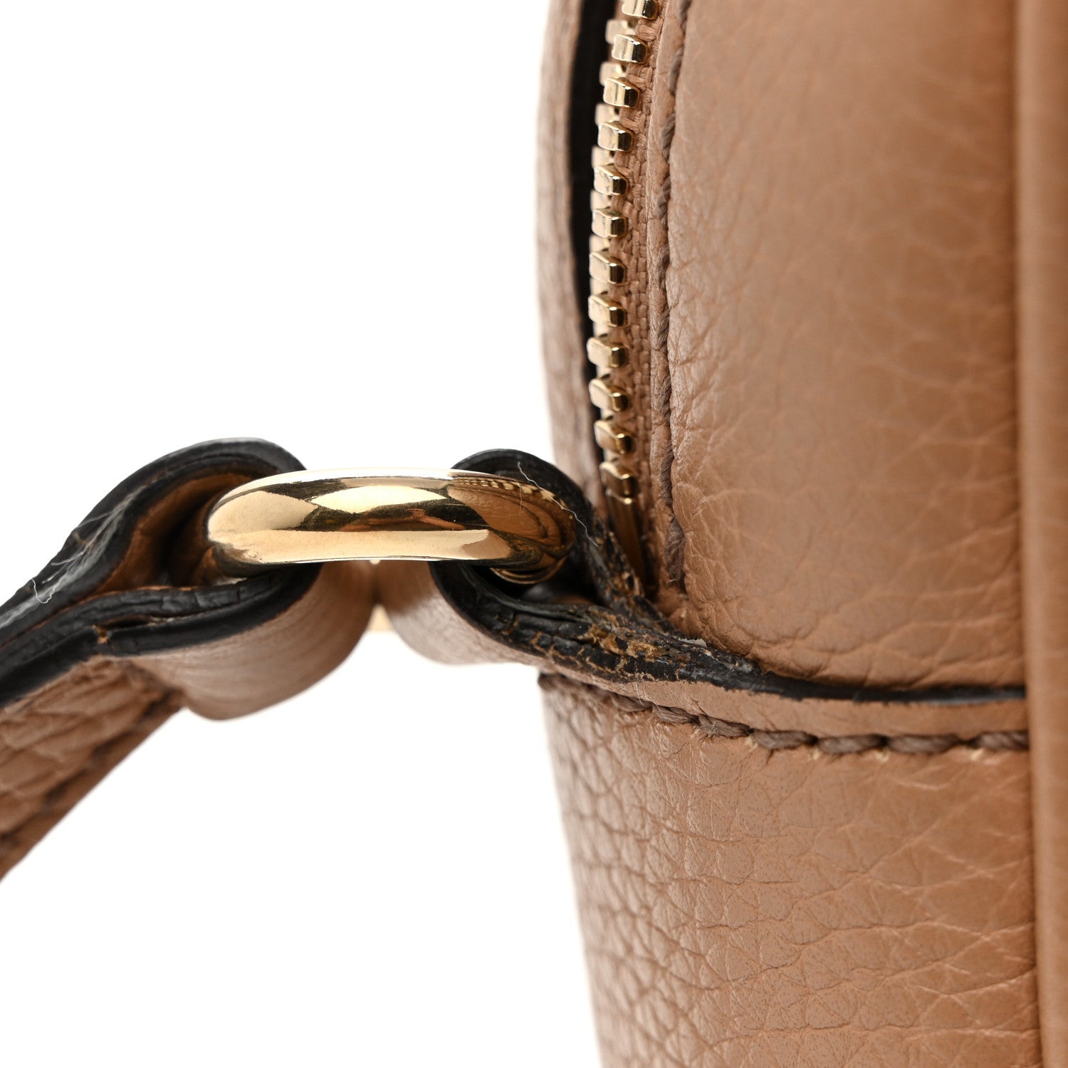 Pebbled Calfskin Small Soho Disco Bag Camelia