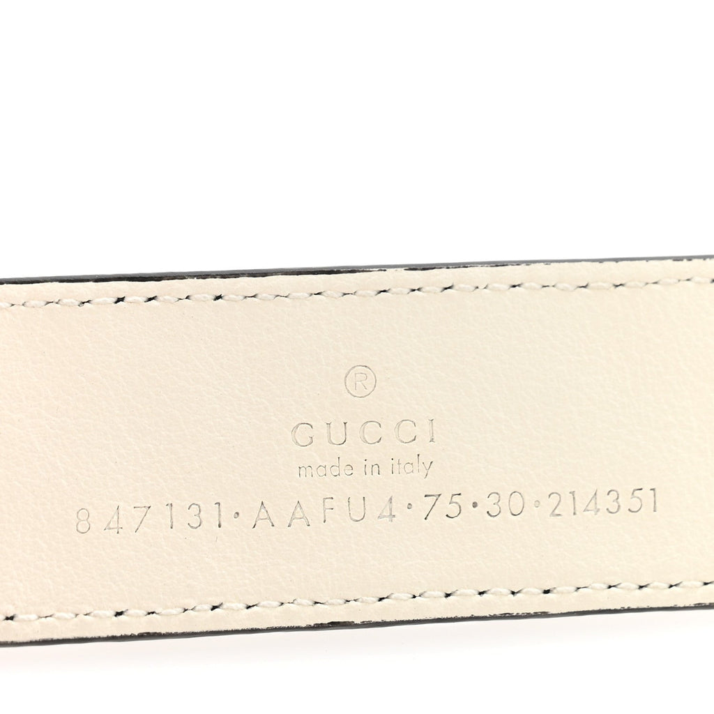 Guccissima Double G Reversible Belt 75 30 Black White