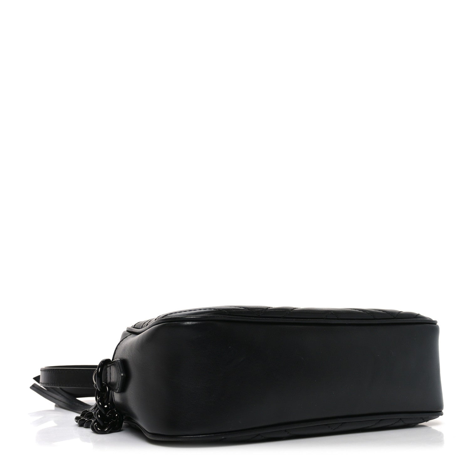 Calfskin Matelasse Monochrome Small GG Marmont Chain Shoulder Bag Black