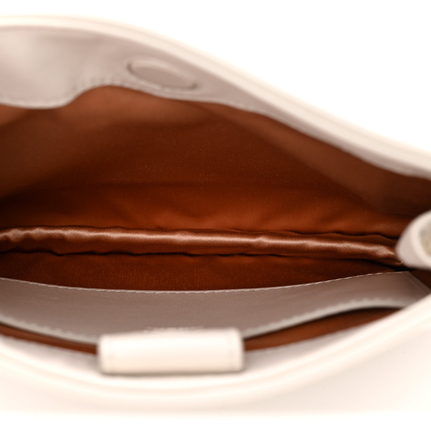 Calfskin Horsebit Slim Shoulder Bag White