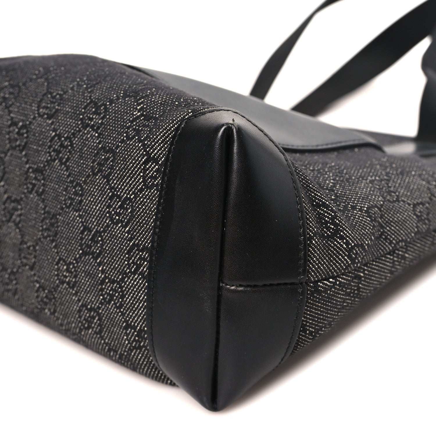 Denim Monogram Tote Bag Black