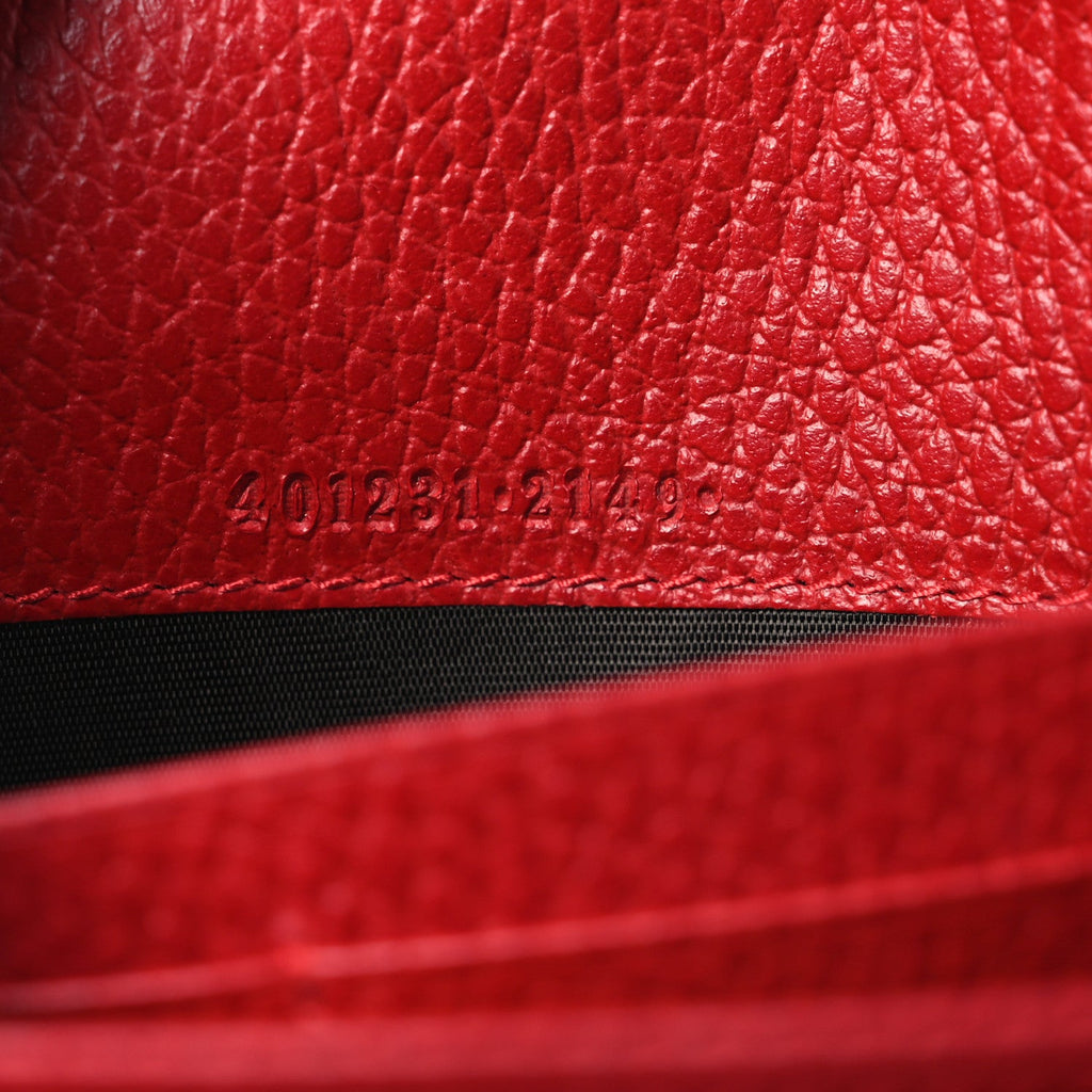 Calfskin Mini Dionysus Chain Wallet Hibiscus Red