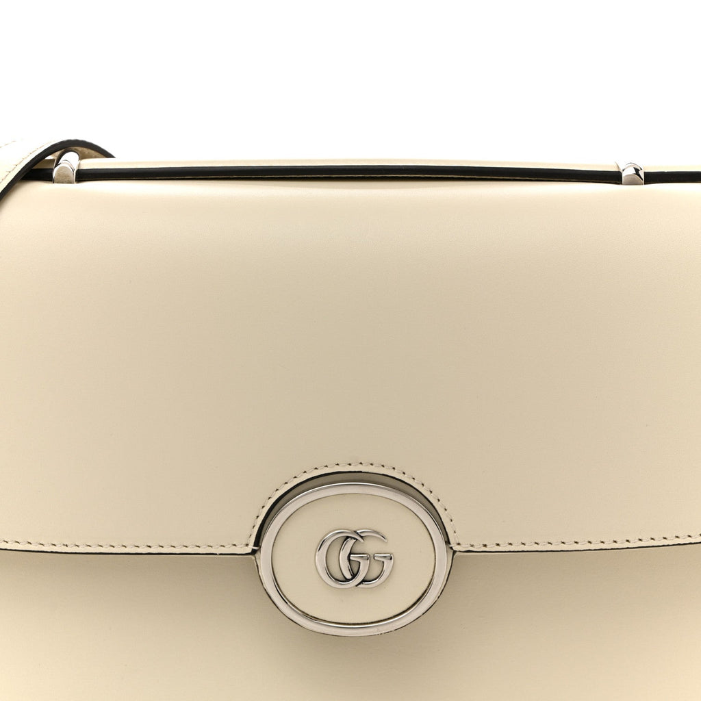 Senna Calfskin Petite GG Top Handle Shoulder Bag Mystic White