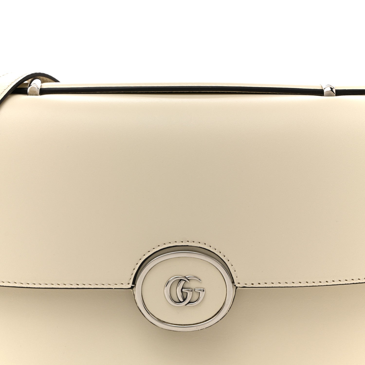Senna Calfskin Petite GG Top Handle Shoulder Bag Mystic White