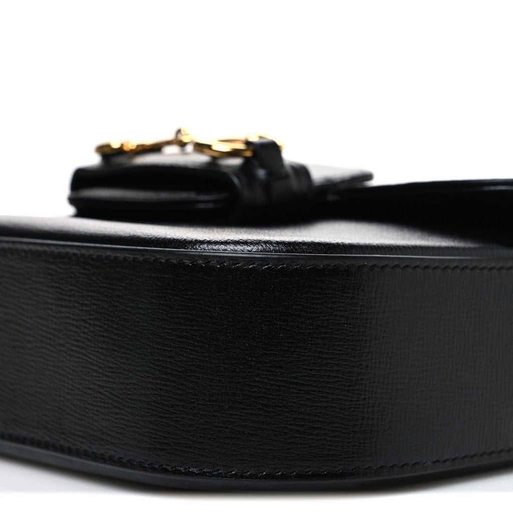 Azalea Calfskin Web Mini Horsebit 1955 Shoulder Bag Black