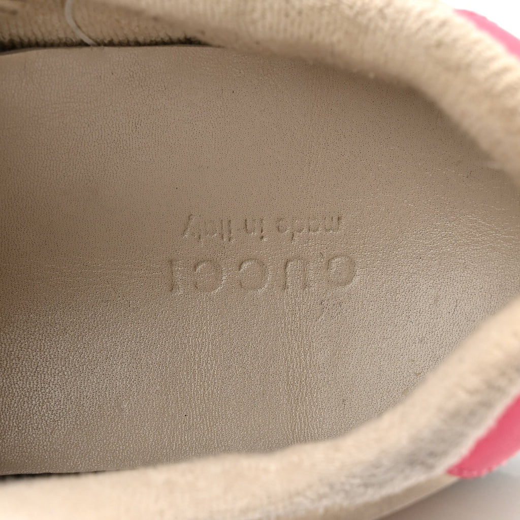 GG Monogram Nubuck Web Womens Screener Sneakers 38 New Sand Dusty Milk Pink