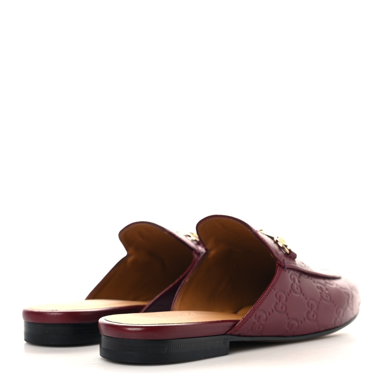 Glamour Calfskin Guccissima Womens Princetown Slippers 39 Rosso Ancora