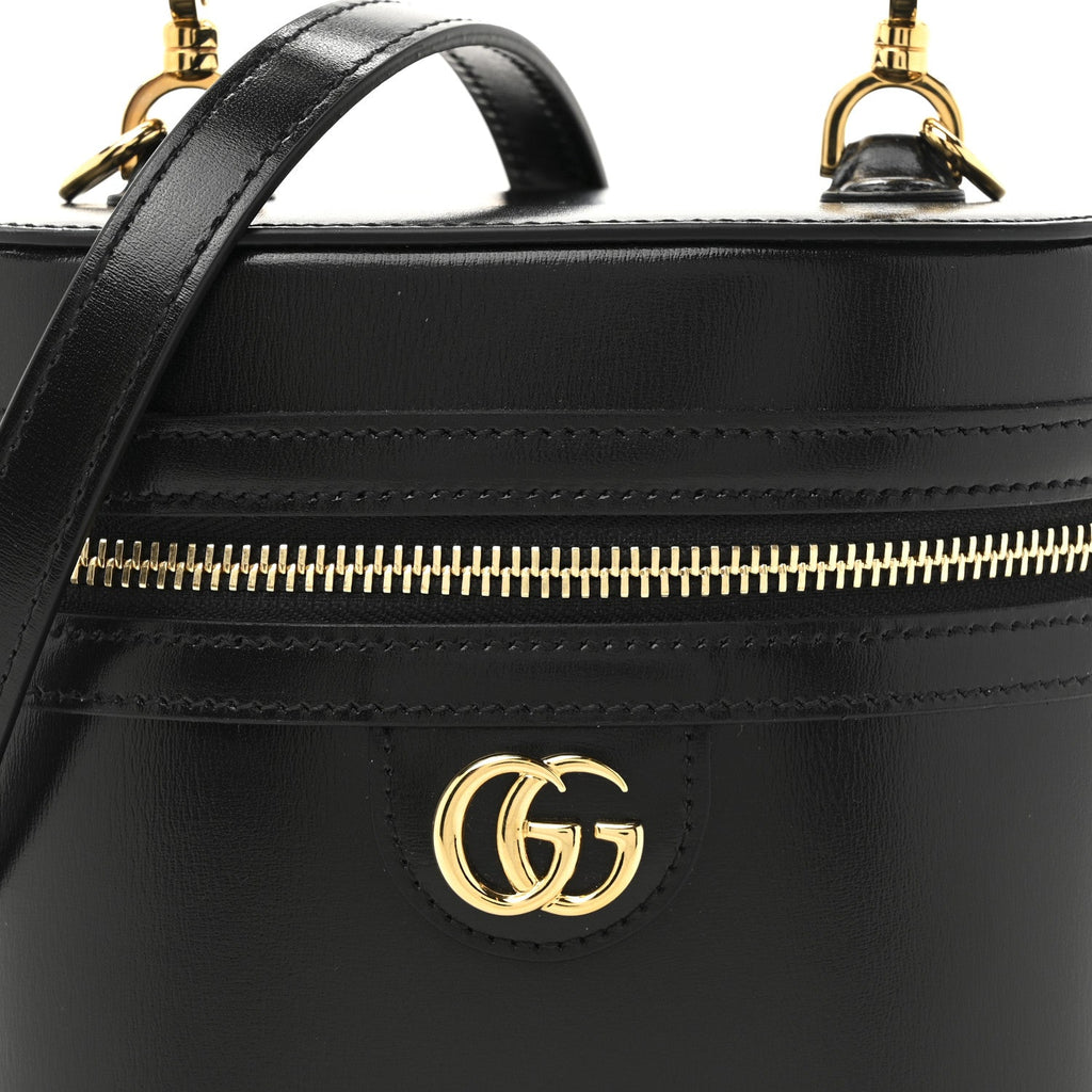 Calfskin Mini Bamboo Top Handle Shoulder Bag Black