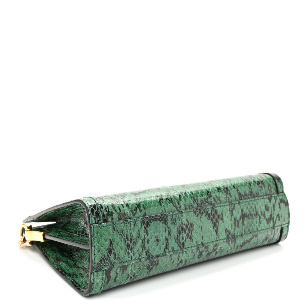 Snakeskin GG Small Ophidia Chain Shoulder Bag Green