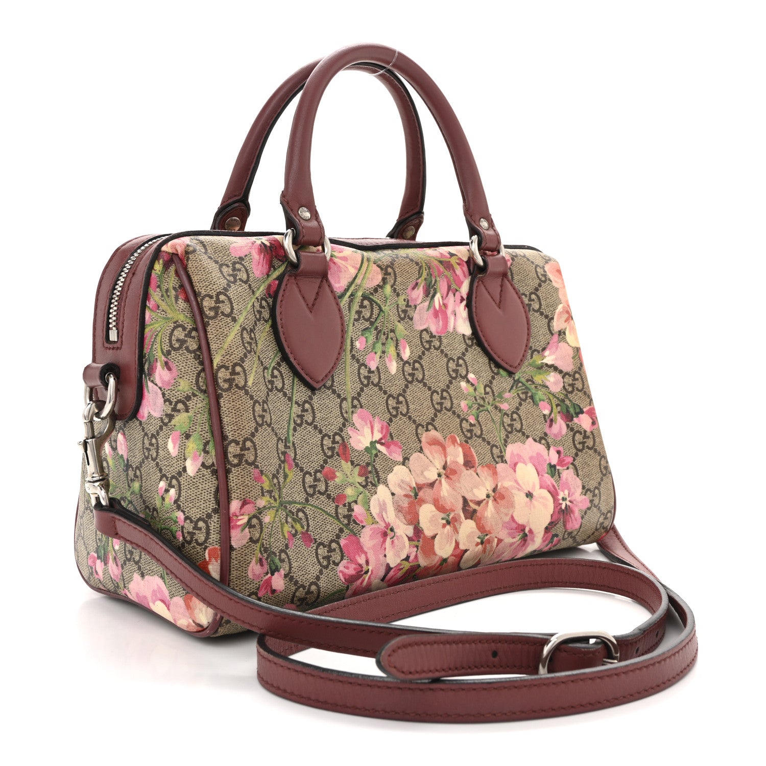GG Supreme Monogram Blooms Small Boston Beige Multicolor Dry Rose