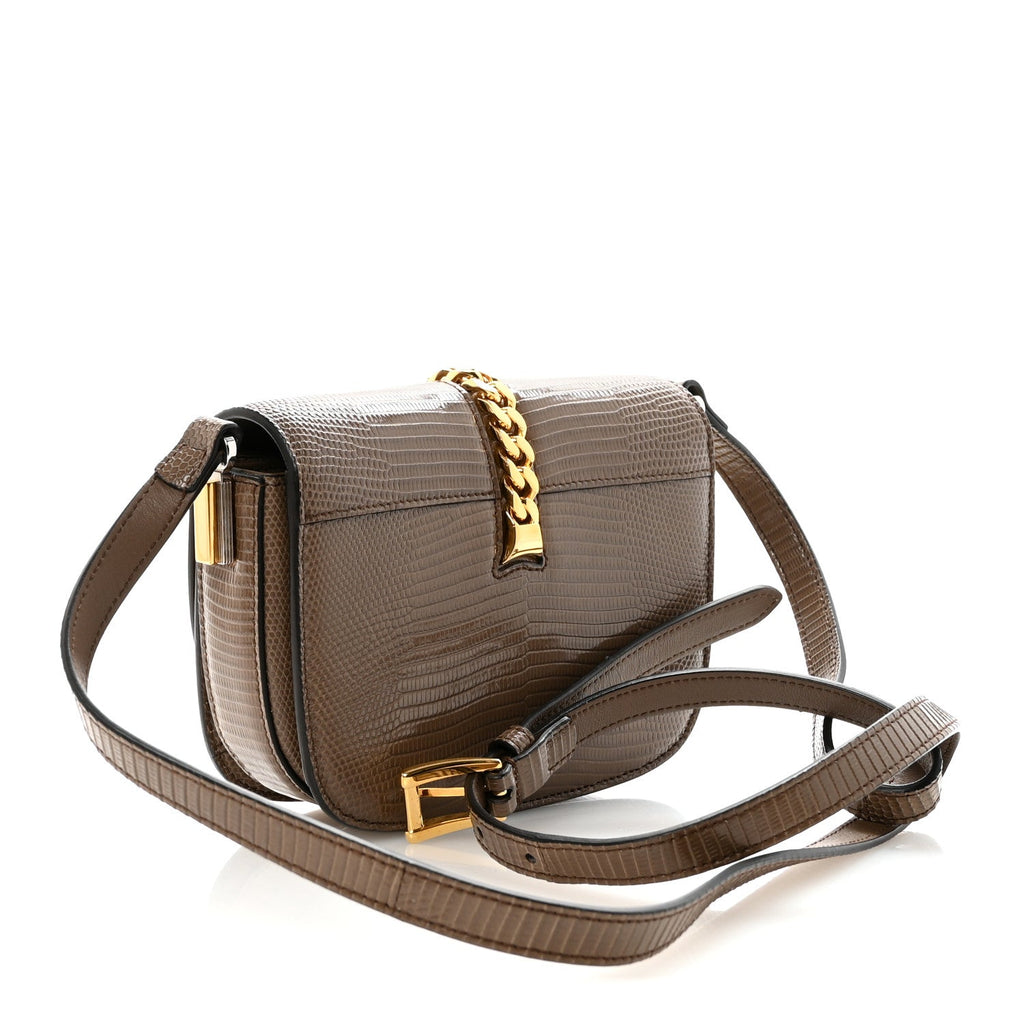 Lizard Mini Sylvie 1969 Messenger Bag Taupe