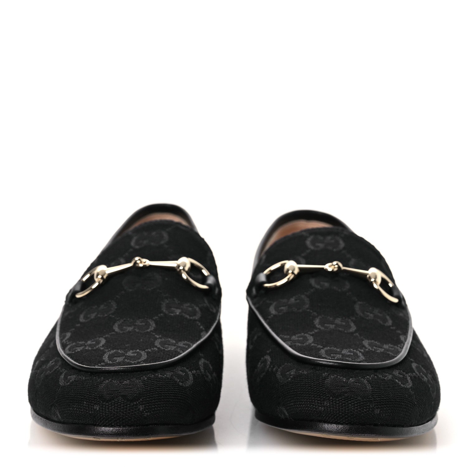 Monogram Jumbo GG Malaga Kid Horsebit Womens Jordaan Loafers 38 Black