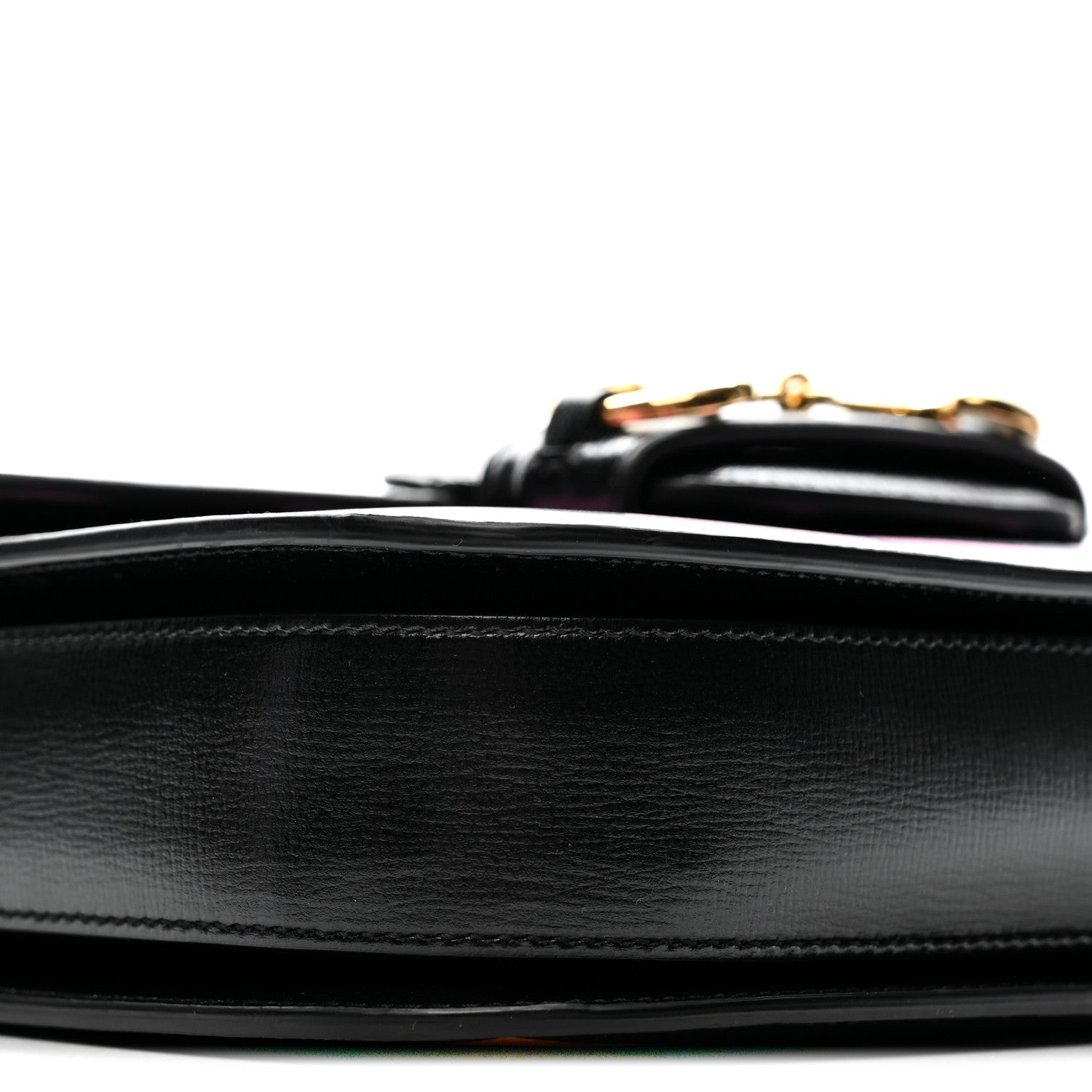 Textured Calfskin Geometric Print Horsebit 1955 Shoulder Bag Black Multicolor