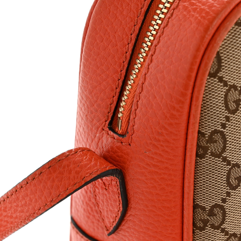 Monogram Dollar Calfskin Mini Bree Messenger Bag Beige Ebony Sun Orange
