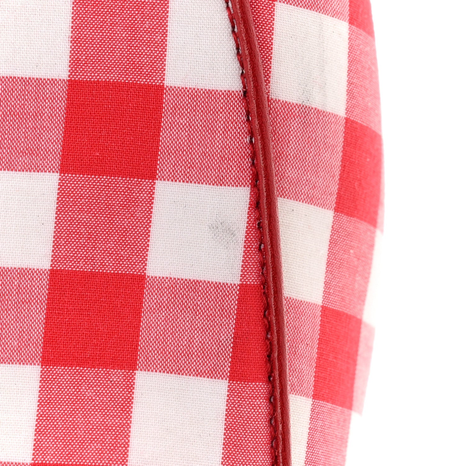 Cotton Gingham Womens Princetown Slippers 36 White Red