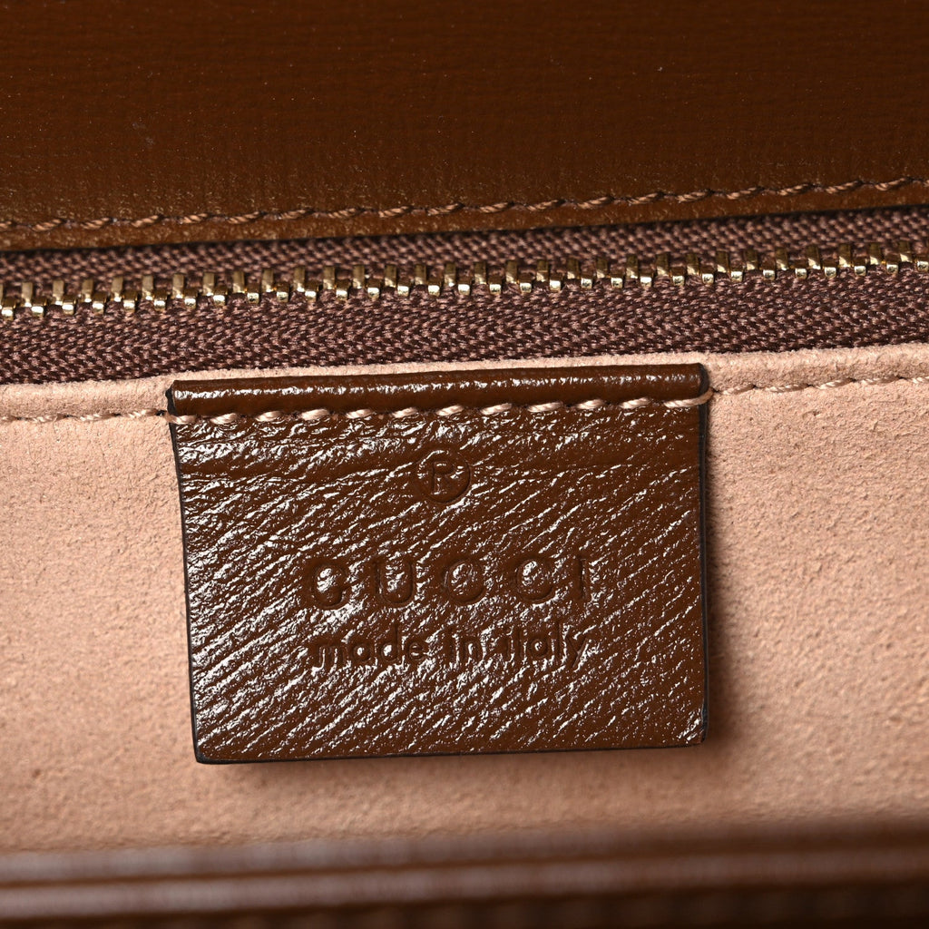 GG Supreme Monogram Horsebit 1955 Shoulder Bag Beige Brown Sugar