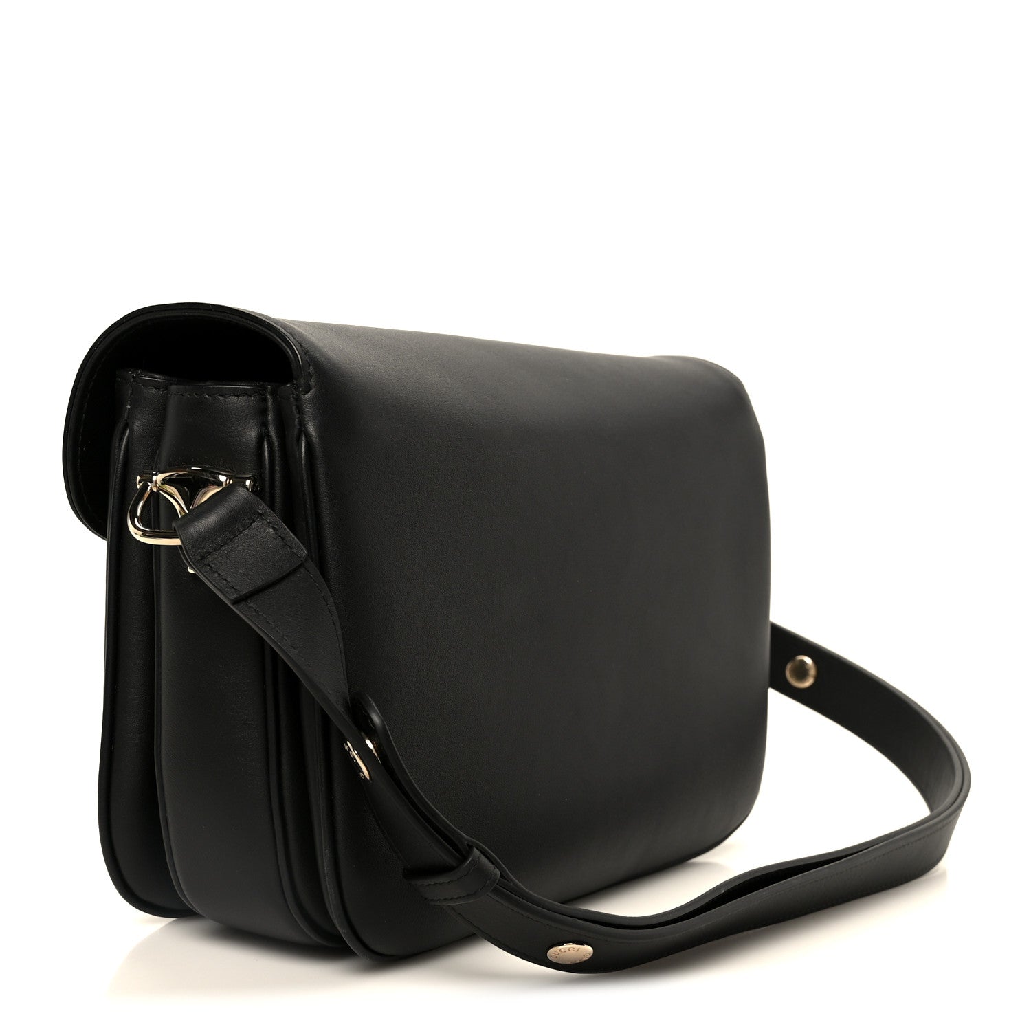 Arabella Calfskin Horsebit 1955 Soft Small Shoulder Bag Black