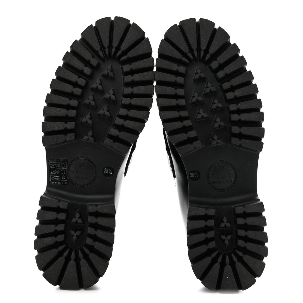 Cordovan Lux Womens Horsebit 45mm Platform Loafers 38.5 Black