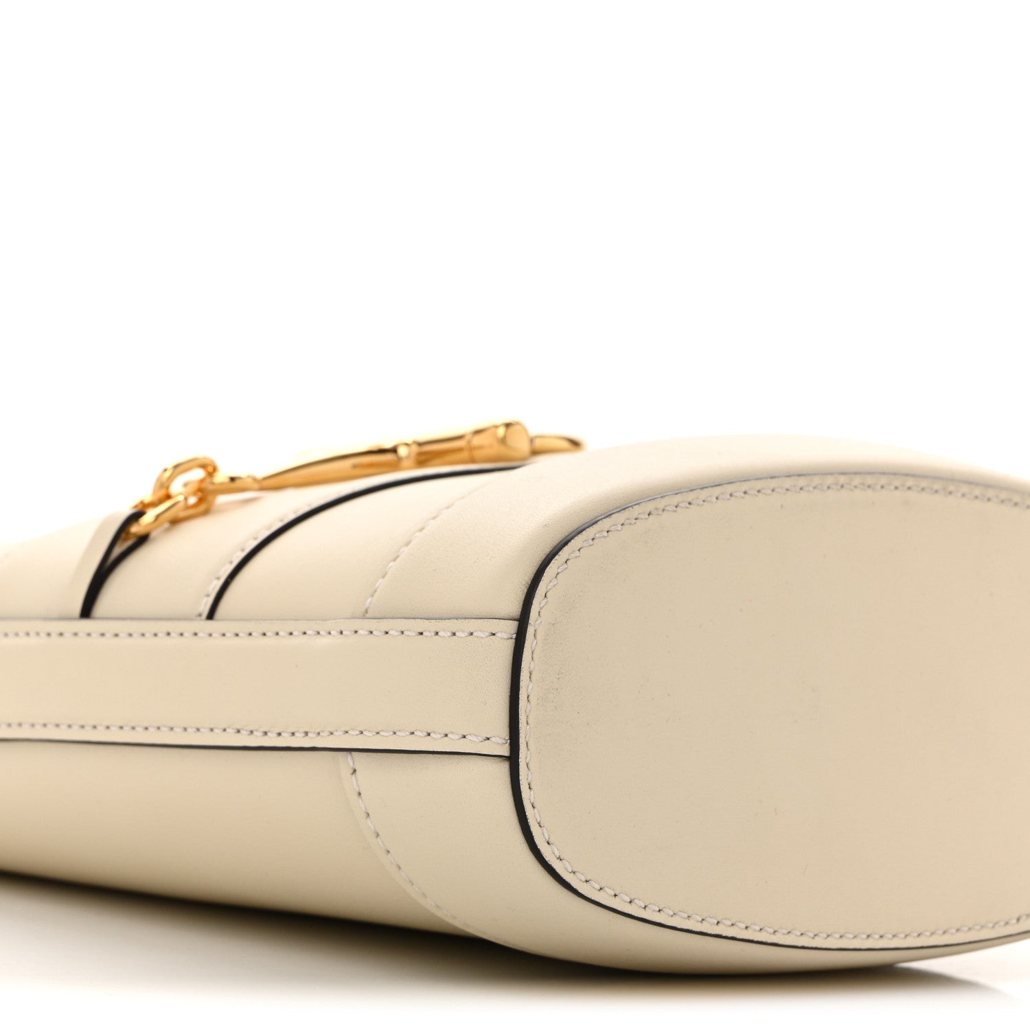 Arabella Calfskin Horsebit 73 Mini Bucket Bag White