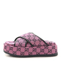 Monogram Multicolor Criss Cross Platform Slide Sandals 36.5 Pink Blue