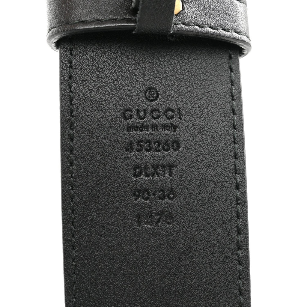 Moon Calfskin Pearl Double G 40mm Belt 90 36 Black Cream